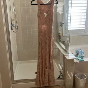 Long dusty pink dress